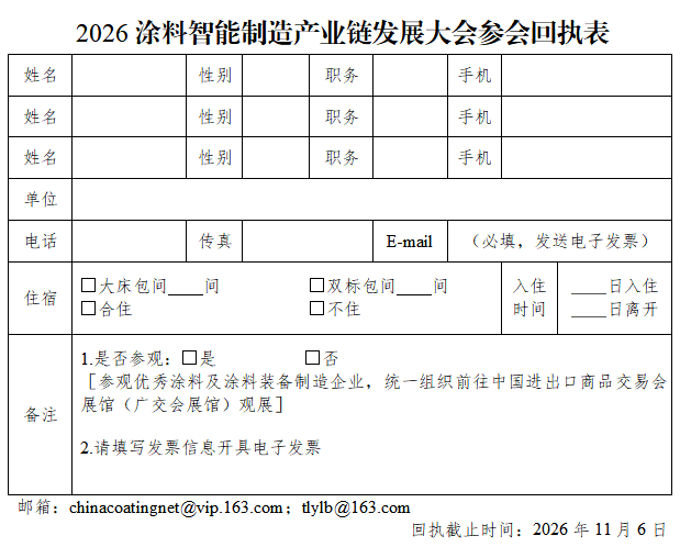 參會(huì)回執(zhí)表